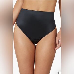 NWT 3pairs of Spanx Shaping Satin Thong in very black , Sz M